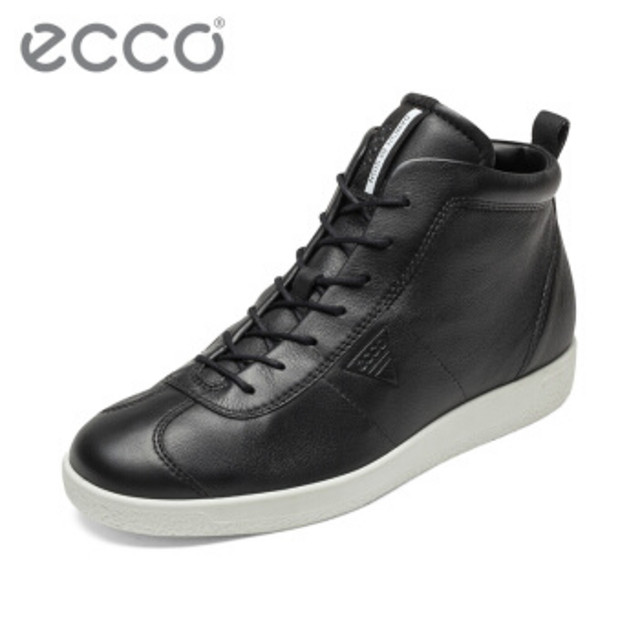 ECCO爱步男士高帮鞋时尚板鞋休闲短靴柔酷1号400524 黑色40052401001 39 【报价价格评测怎么样】-什么值得买