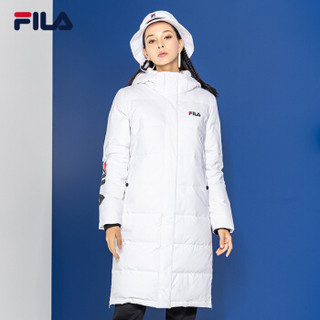 FILA（斐乐）女羽绒服冬季新款运动休闲时尚简约长羽绒服女 标准白-WT 165/84A/M