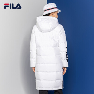 FILA（斐乐）女羽绒服冬季新款运动休闲时尚简约长羽绒服女 标准白-WT 165/84A/M