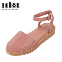 MELISSA19年春夏 ESPADRILLE+JASONWU合作款圆头一字凉鞋女32353 粉色/米色 6