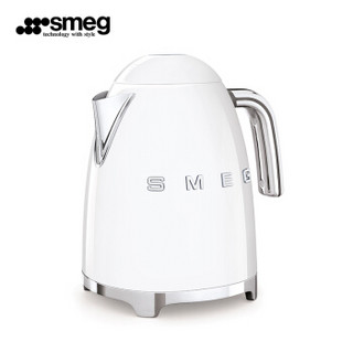 SMEG斯麦格 意大利复古电水壶1.7L 进口烧水壶自动断电不锈钢热水壶 KLF03 珍珠白