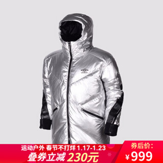 UMBRO茵宝2019年冬季新款男子时尚百搭短款运动羽绒服 UI194AP2023-121银色 M