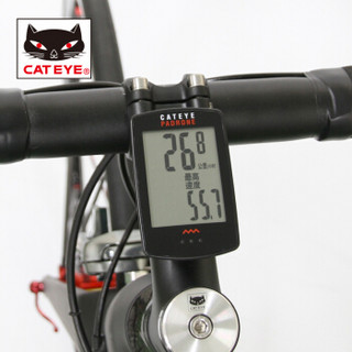 CATEYE猫眼码表CC-PA100W中英文无线山地自行车码表防水装备配件 粉红色英文