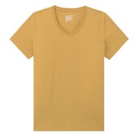 無印良品 MUJI 無印良品 女式 棉V领短袖T恤 暗黄色 L