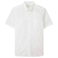 無印良品 MUJI 無印良品  男式 棉泡泡纱 纽扣领短袖衬衫 红色 M