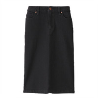無印良品 MUJI 無印良品 女式 棉弹力 牛仔裙 黑色 M