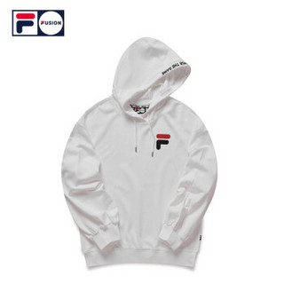 FILA FUSION 斐乐 女子连帽卫衣 2019秋季新款时尚LOGO针织卫衣 标准白-WT 170/88A/L