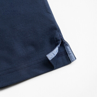 Brooks Brothers/布克兄弟男士牛津纺衣领拼色设计短袖Polo衫 4004-藏青色 S