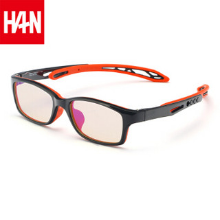 HAN（汉）儿童防蓝光辐射眼镜 上网电脑护目镜预防近视超轻平光 黑红色32001