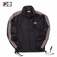 FILA 斐乐 FUSION系列 情侣款外套 2019夏季新款运动宽松运动梭织外套 深黑-BK 160/84A/XS