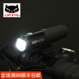 猫眼（CATEYE） 自行车灯前灯强光USB充电式山地车灯400流明防水骑行头灯配件 volt400黑色