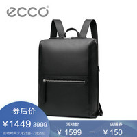 ECCO爱步黑色双肩包男女通用 耐用大容量包包雕塑系列9105168 黑色910516890000