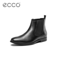 ECCO爱步英伦时尚男士短靴2019年秋冬新款切尔西靴圆头皮靴 墨本621754 黑色62175401001 41