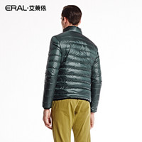 艾莱依新款贴布保暖时尚羽绒服潮男士短款外套ERAL9025C 米尔绿 175/L