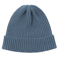 无印良品 MUJI 棉亚麻罗纹帽 蓝色 M(56-59cm)