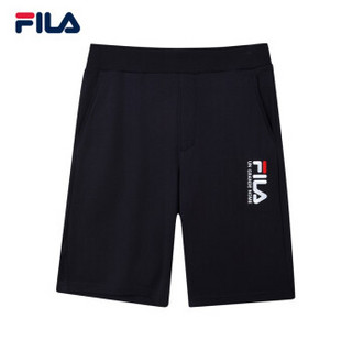 FILA 斐乐官方 男子五分裤 2019夏季新品运动休闲针织五分裤（黄景瑜同款） 传奇蓝-NV 175/84A/L