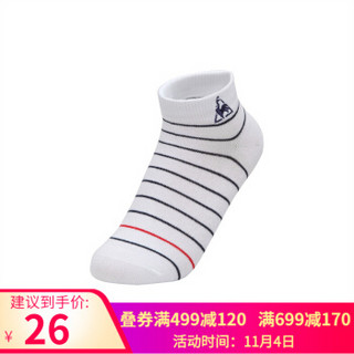 [19新品]乐卡克法国公鸡抗菌防臭刺绣休闲运动袜男女CB-9056191 白色 24-26