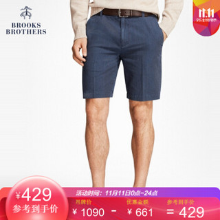 Brooks Brothers/布克兄弟男士棉质条纹短裤休闲通勤商务 4004-藏青色 40