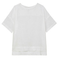無印良品 MUJI 無印良品 女式 亚麻水洗短袖罩衫 原色 M/L