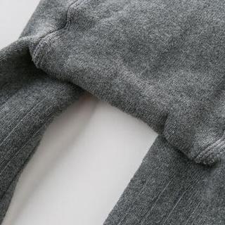 davebella戴维贝拉秋冬新款女童加厚保暖连裤袜 婴童宝宝打底裤袜 深灰色 5Y（建议身高100-110cm）