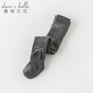 davebella戴维贝拉秋冬新款女童加厚保暖连裤袜 婴童宝宝打底裤袜 深灰色 5Y（建议身高100-110cm）