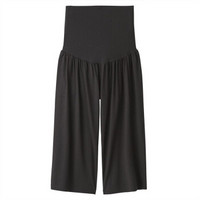 无印良品 無印良品 MUJI 孕妇 粘胶纤维棉 产后也可穿宽版裤 黑色 M-L