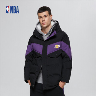 NBA 湖人队撞色拼接运动羽绒服 XL