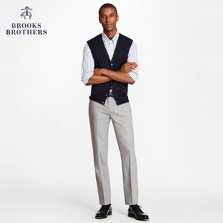 Brooks Brothers/布克兄弟男士Supima棉修身斜纹棉布微弹低腰长裤 0007-灰色 3834