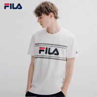 1FILA 斐乐官方 黄景瑜同款 男子短袖T恤 2019新款印花LOGO短袖衫 标准白-WT 170/92A/M