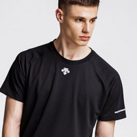 DESCENTE迪桑特 ACTIVE运动版型 男子针织短袖跑步T恤 D8231RTS40 黑色 M(170/92A)