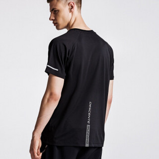 DESCENTE迪桑特 ACTIVE运动版型 男子针织短袖跑步T恤 D8231RTS40 黑色 M(170/92A)