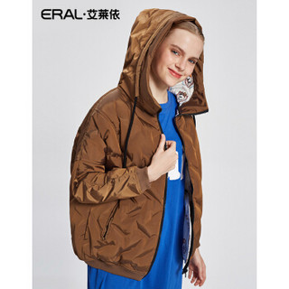 艾莱依新款3D双面穿短款羽绒服女轻薄外套ERAL12172-FDAC 琥珀色 160/84A/M