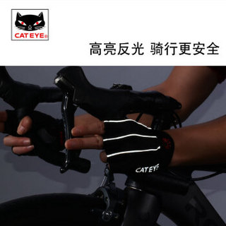 猫眼（CATEYE） 骑行手套 半指男女款防滑减震自行车山地车短指手套户外运动骑行装备 黑色 XL
