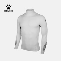 KELME卡尔美运动健身衣男紧身长袖T恤加绒高领保暖训练跑步打底服E3881109 白色 M