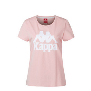 Kappa卡帕 女款运动短袖休闲T恤夏季半袖|K0862TD21J A款 粉色-400 L