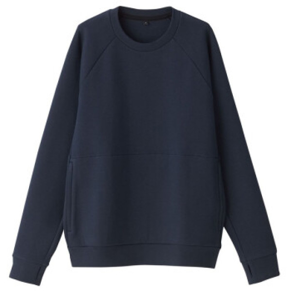 商品无印良品 muji 男式 棉混双重编织 不易沾水运动衫 深海军蓝 xl