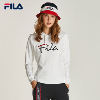 1FILA 斐乐官方 情侣款套头衫 2019秋季新款运动卫衣女连帽新潮 标准白-AWT（F11W948296） 165/84A/M