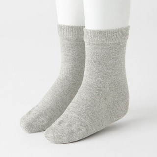 无印良品 MUJI 孩童 合脚直角 均码 袜子 银灰色 15-19cm