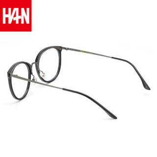 汉（HAN）眼镜框近视眼镜男女款 防辐射电脑护目镜时尚眼镜框架潮 49170 亮黑色 眼镜架