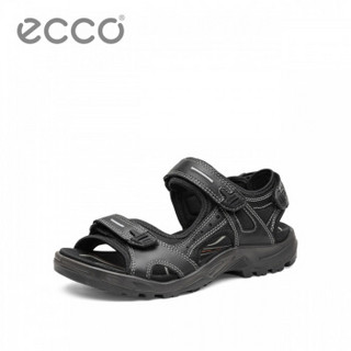 ECCO爱步春夏新款男鞋  舒适贴合耐磨轻便缓震牛皮鞋 越野 黑色82209401001 40
