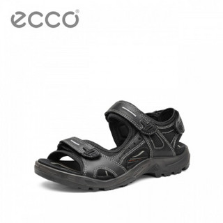 ECCO爱步春夏新款男鞋  舒适贴合耐磨轻便缓震牛皮鞋 越野 黑色82209401001 40