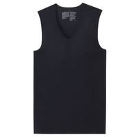 无印良品 無印良品 MUJI 男式 凉爽网眼编织V领无袖衫 藏青色 S