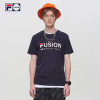 1FILA  斐乐 FUSION 男子短袖T恤 2019夏季新款休闲时尚潮流短T男 藏青色-NV 175/96A/L