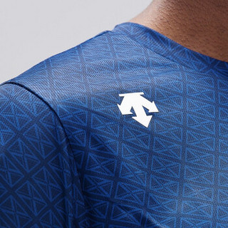 DESCENTE迪桑特 英国铁人三项国家队 男子针织短袖T恤 D9231RTS49 深蓝色-NV 3XL(190/108A)