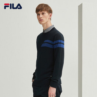 FILA 斐乐官方 男子编织衫 2019冬季新款简洁大气绵羊毛男编织衫 传奇蓝-NV 185/104A/XXL