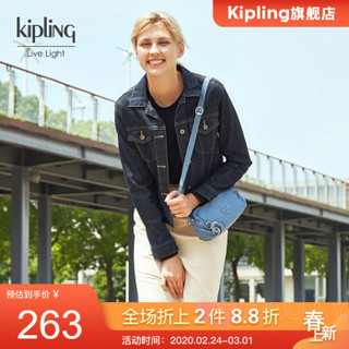 Kipling女款帆布轻便斜挎单肩简约时尚休闲旅行斜挎包|NEW ABELA 丹宁蓝