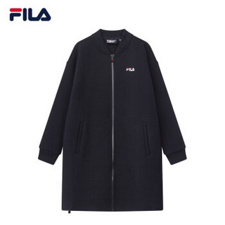 FILA 斐乐官方旗舰店 女子外套2019冬季新款休闲运动中长款针织长袖开衫 传奇蓝-NV 155/76A/XS