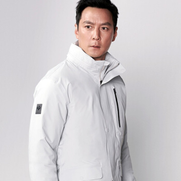 descente迪桑特 吴彦祖同款 男子中长款两件套棉服 d8431dpd34 浅灰色