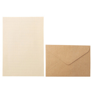无印良品 MUJI 信纸信封套装 米色 信封 6张/便签纸A5 12张