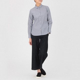 无印良品 MUJI 女式 棉平纹 圆领衬衫 白色 M